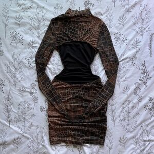 Fashion Nova embossed Print Dress